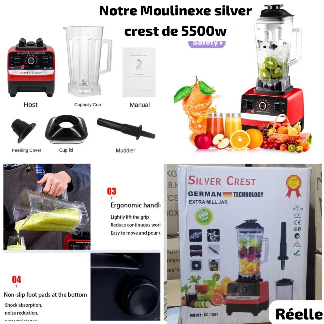 Moulinex silver crest 2 bocaux 5500w